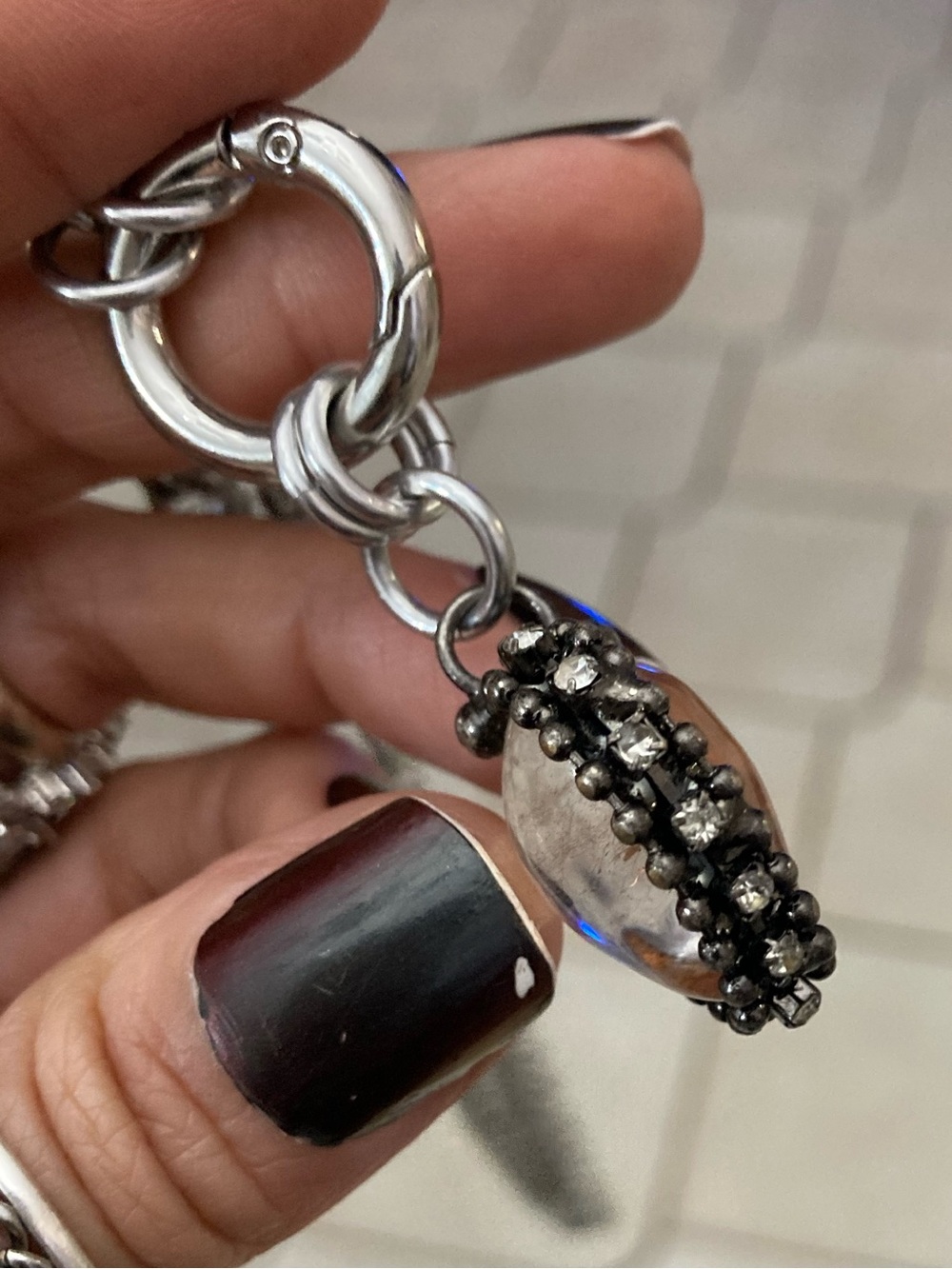 Genuine clear crystal quartz heart on cuban chain choker silver necklace - Picture 12 of 14
